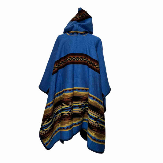 Desert Moon “Horizon Trails Rust” – Hooded Alpaca-Blend Poncho