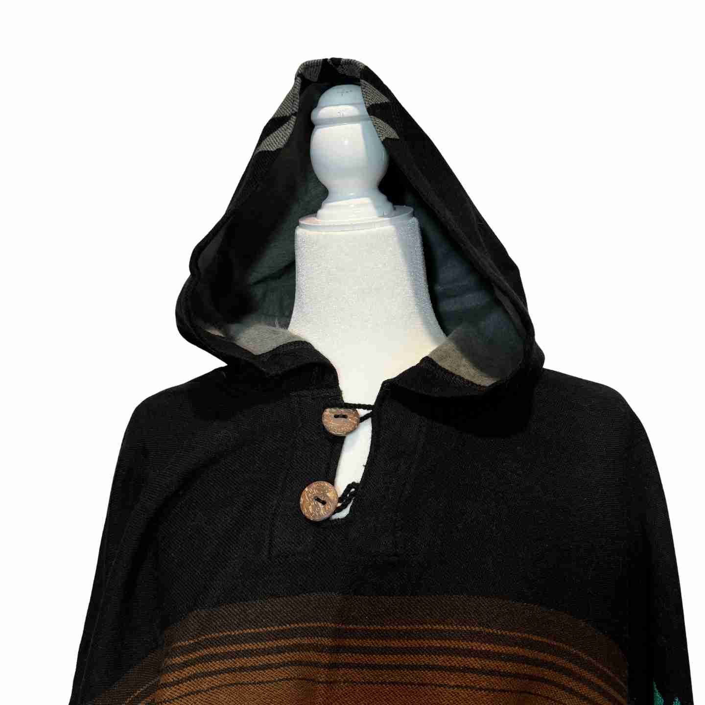 Desert Moon “Sky Eagle Dusk” Hooded Alpaca-Blend Poncho