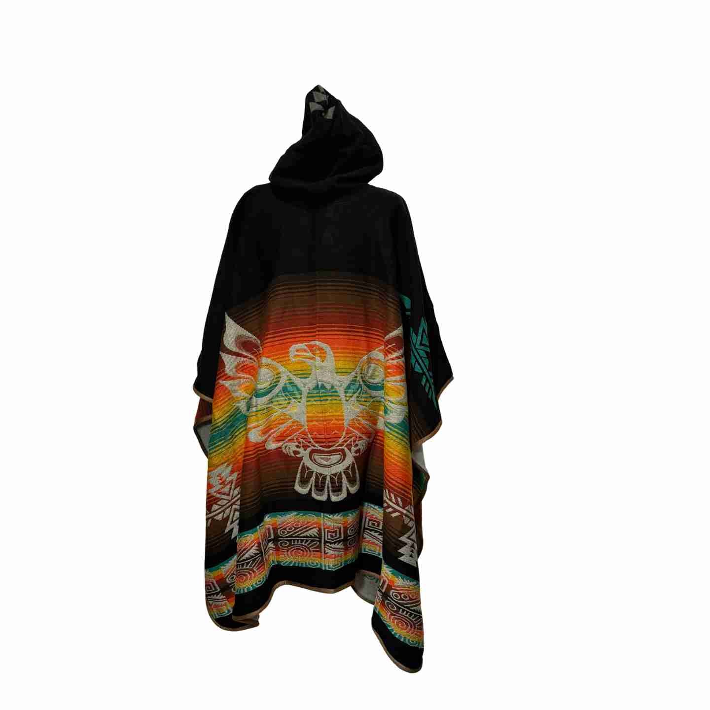 Desert Moon “Sky Eagle Dusk” Hooded Alpaca-Blend Poncho