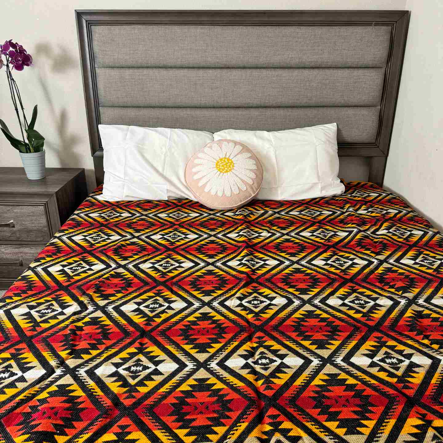 Black & White Sheep Wool Blanket | Ecuadorian Woven Throw