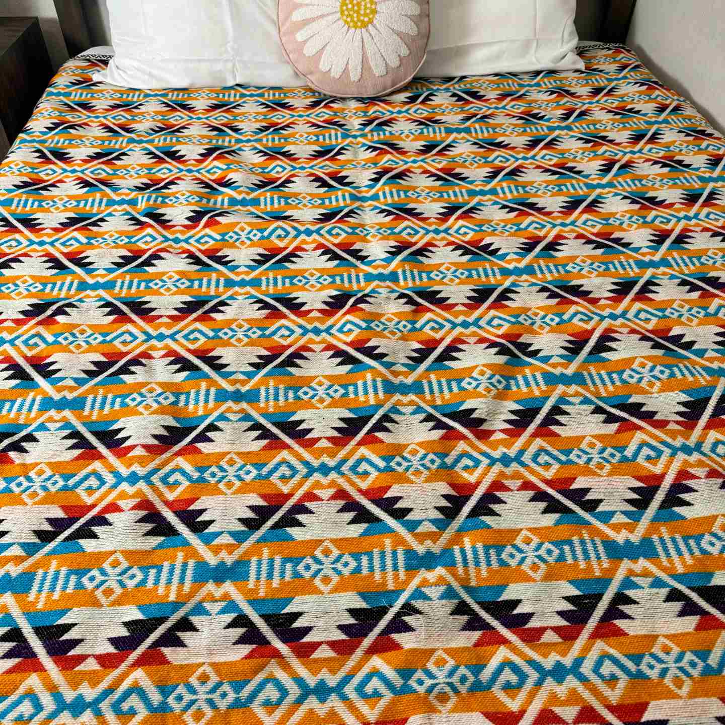Black & White Sheep Wool Blanket | Ecuadorian Woven Throw