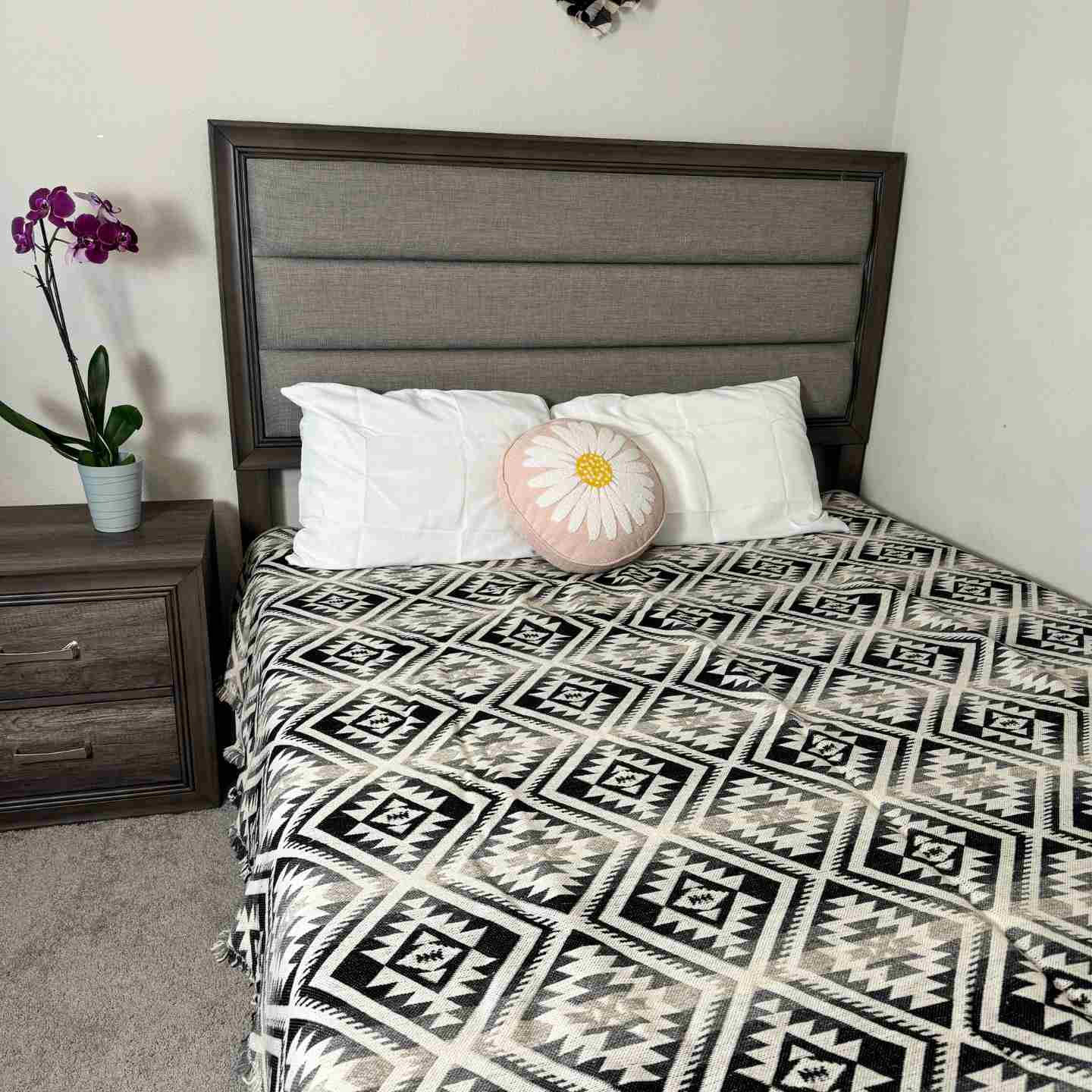 Black & White Sheep Wool Blanket | Ecuadorian Woven Throw