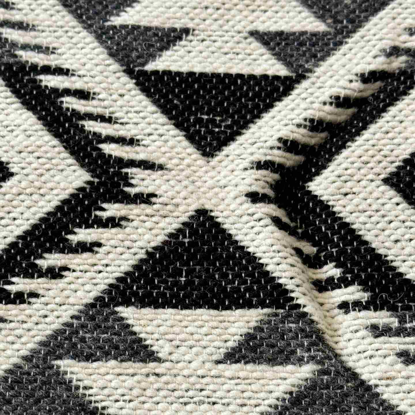 Black & White Sheep Wool Blanket | Ecuadorian Woven Throw