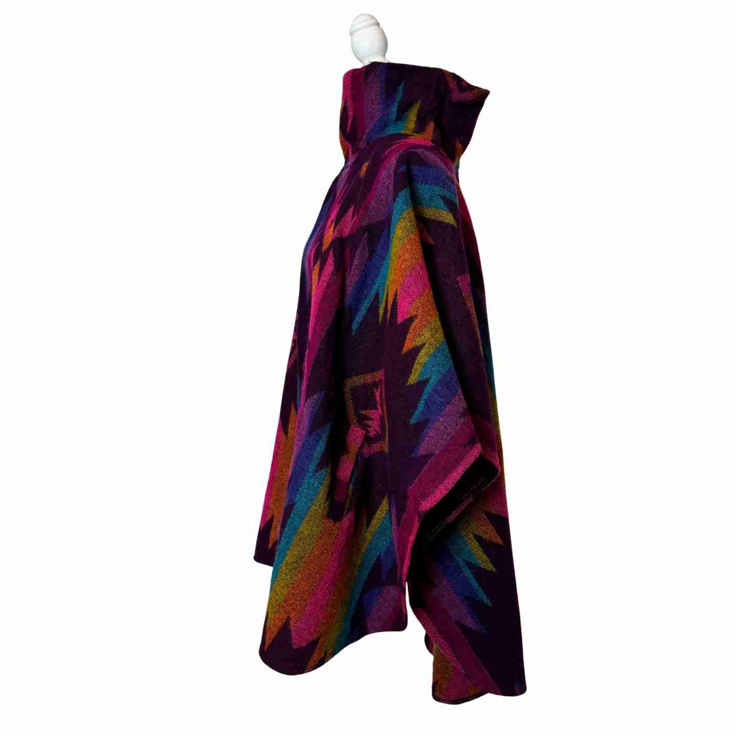 Handwoven Alpaca Turtleneck Poncho | Boho Festival Cape | 3 Colors