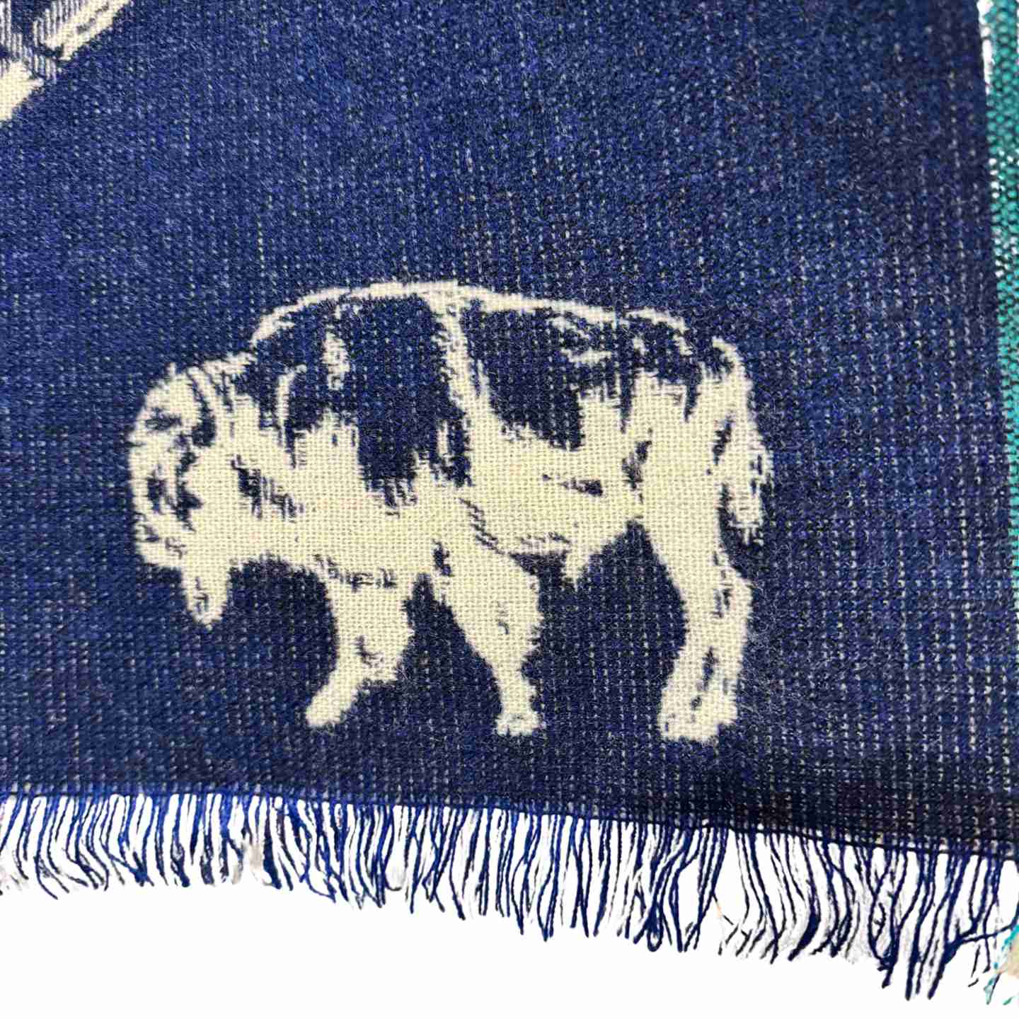 Unisex Hooded Bison Skull Poncho - Navy Woven Dreamcatcher Cape