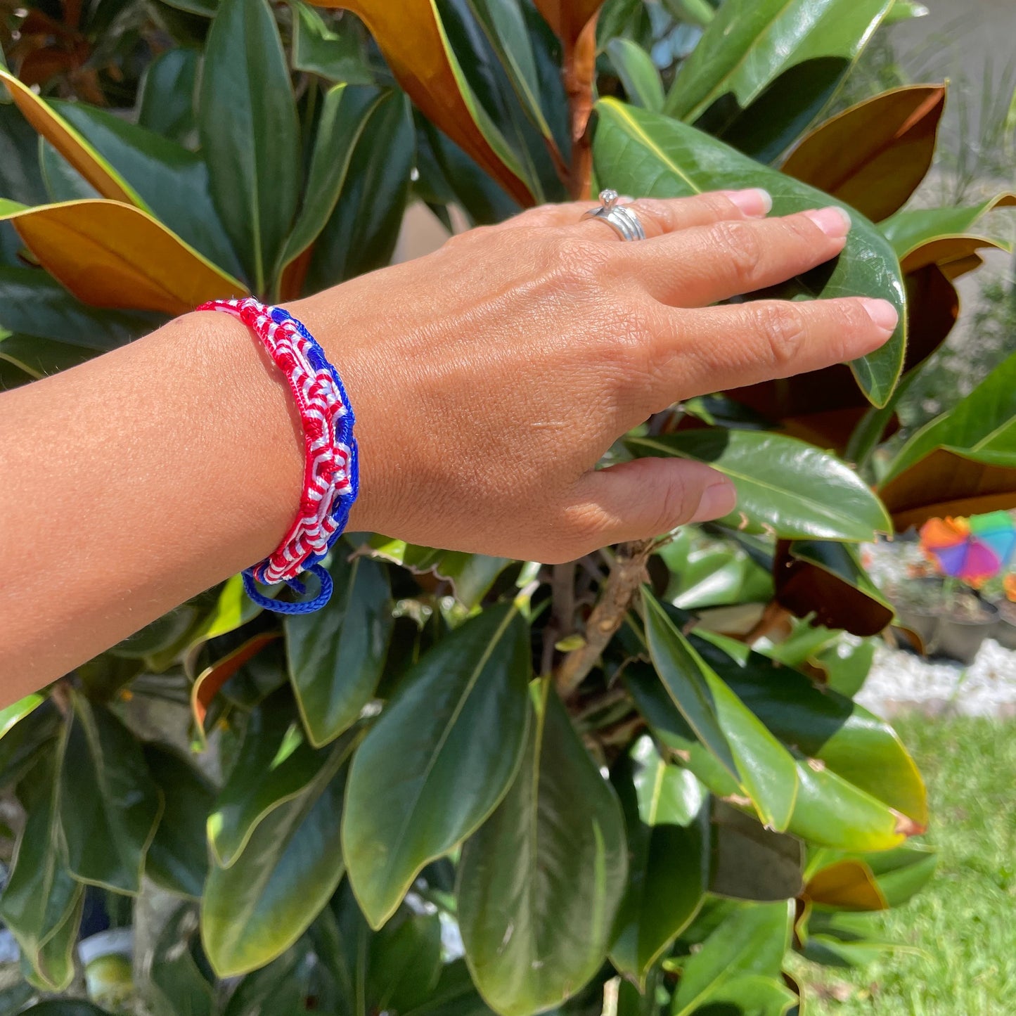 Soccer Fan Country Flag Bracelet, Woven Team Spirit Jewelry