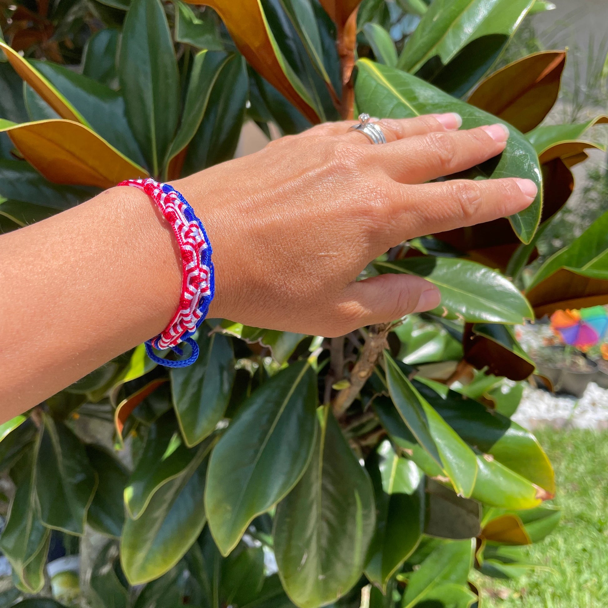 Soccer Fan Country Flag Bracelet, Woven Team Spirit Jewelry