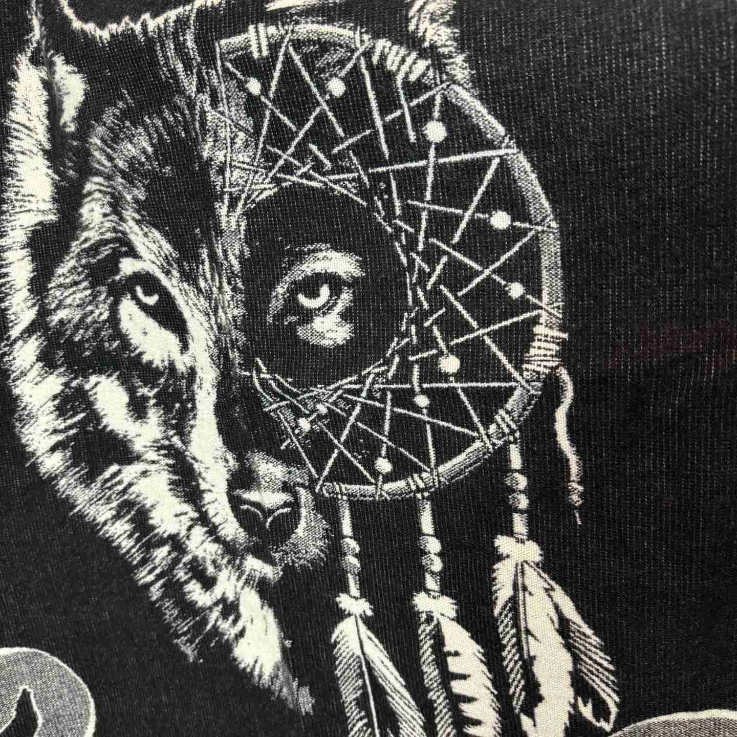 Unisex Alpaca Hooded Poncho Cape with Moon and Spirit Wolf Designs